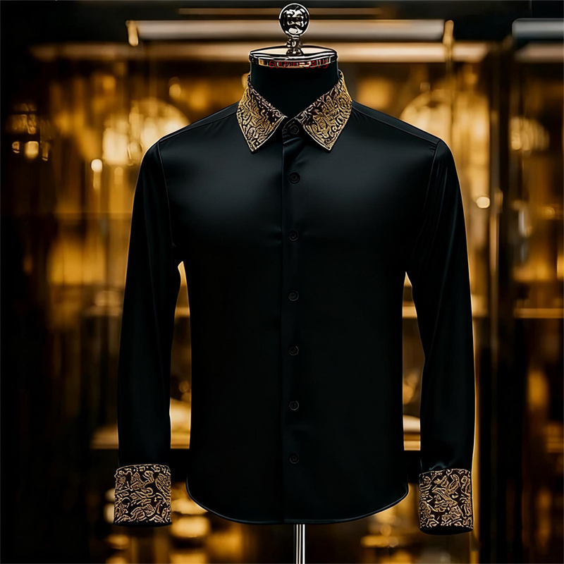 Men'S Formal Ethnic Wear - 남성용 민족 스타일 정교한 꽃무늬 셔츠,