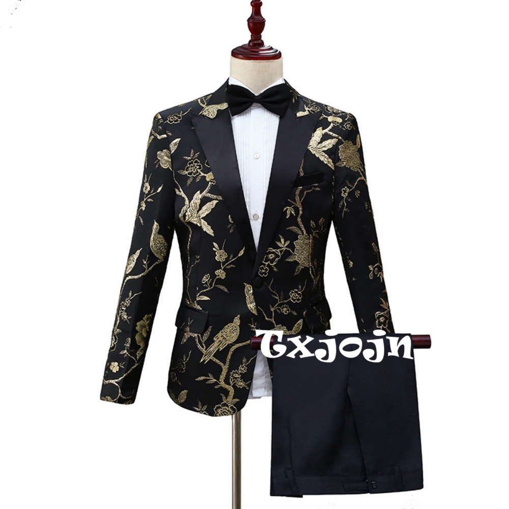 Men Formal Party Wear Outfit - 2026 신상 고급 자카드 정장 세트