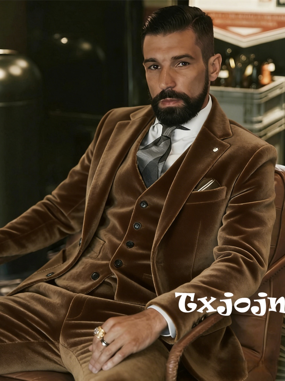 Men Formal Party Wear Outfit - 남성 벨벳 정장 3피스 댄스 파티복
