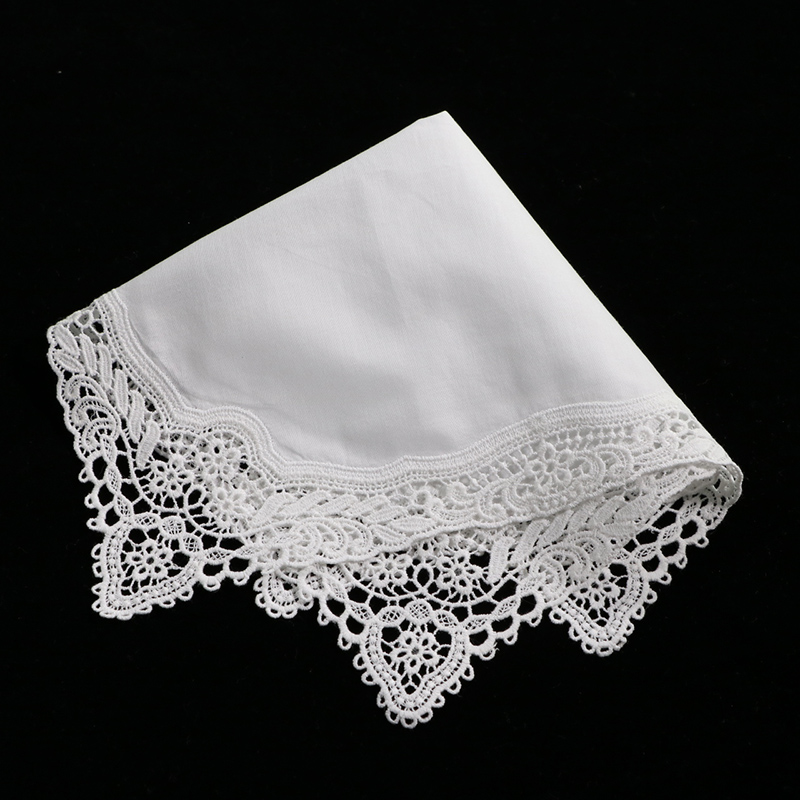 Monogrammed Handkerchief - A009 화이트 100% 면 10개 30x30cm