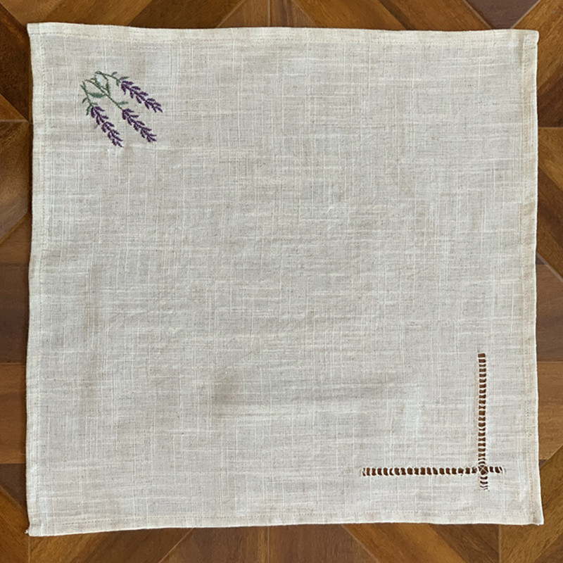 헴스티치 냅킨/플레이스매트 프로방스, 프랑스, 라벤더  - Monogrammed Handkerchief 리뷰 및 가격