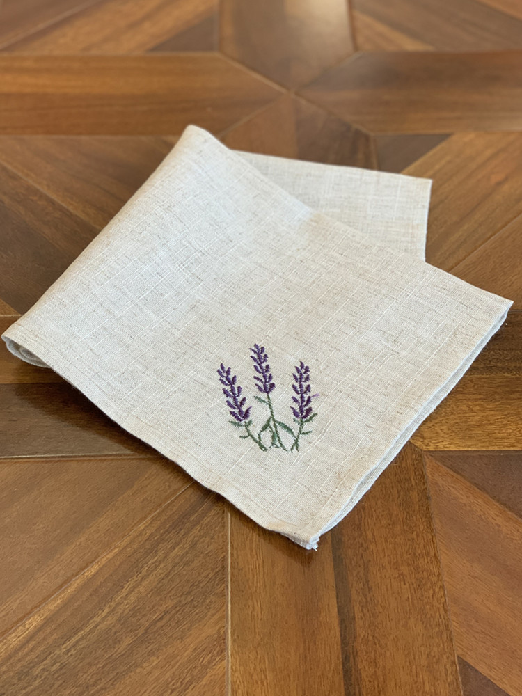 헴스티치 냅킨/플레이스매트 프로방스, 프랑스, 라벤더  - Monogrammed Handkerchief 리뷰 및 가격