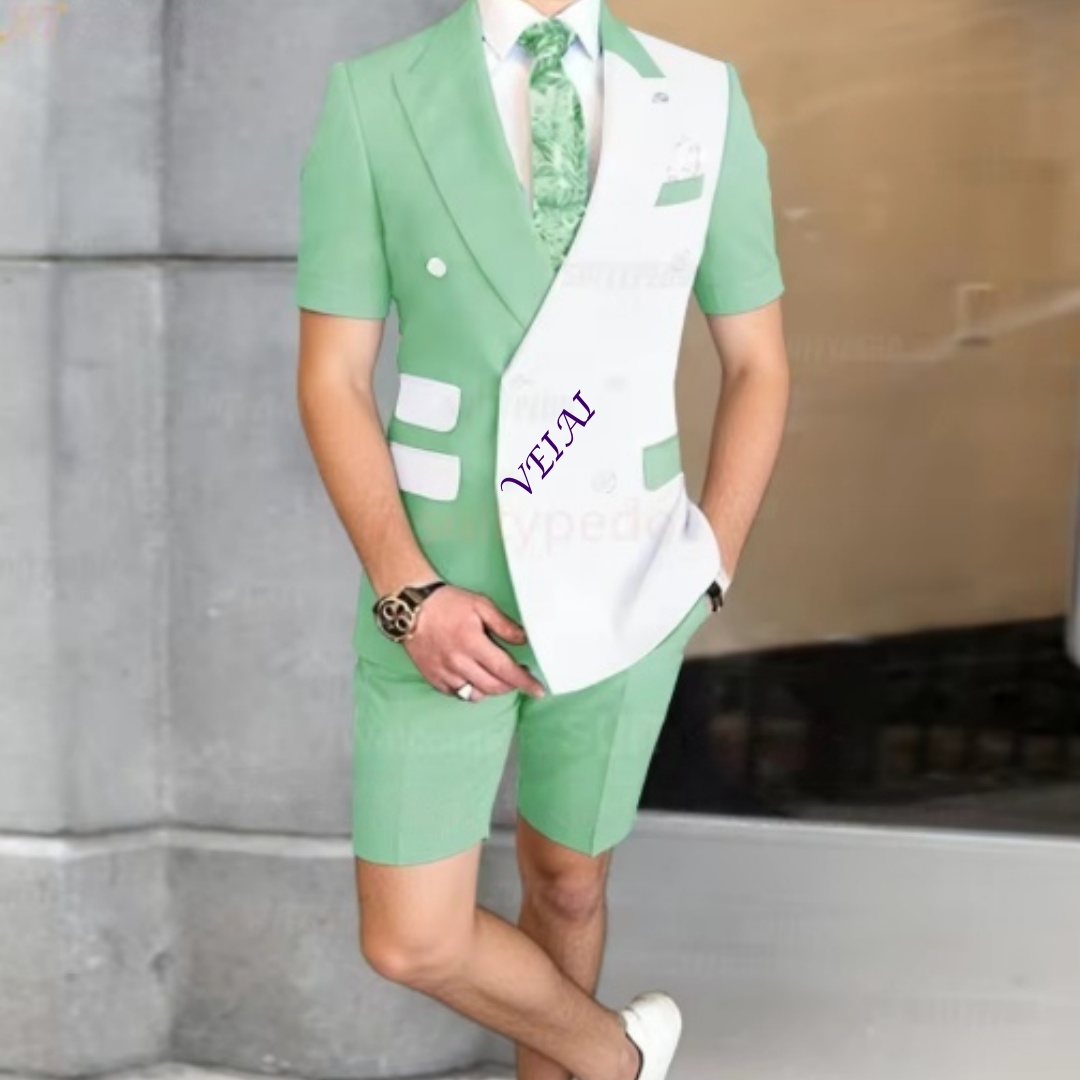 여름 남성용 2피스 캐주얼 정장 세트(반팔 및 반바지) - Formal Wear For Men In Wedding 리뷰 및 가격