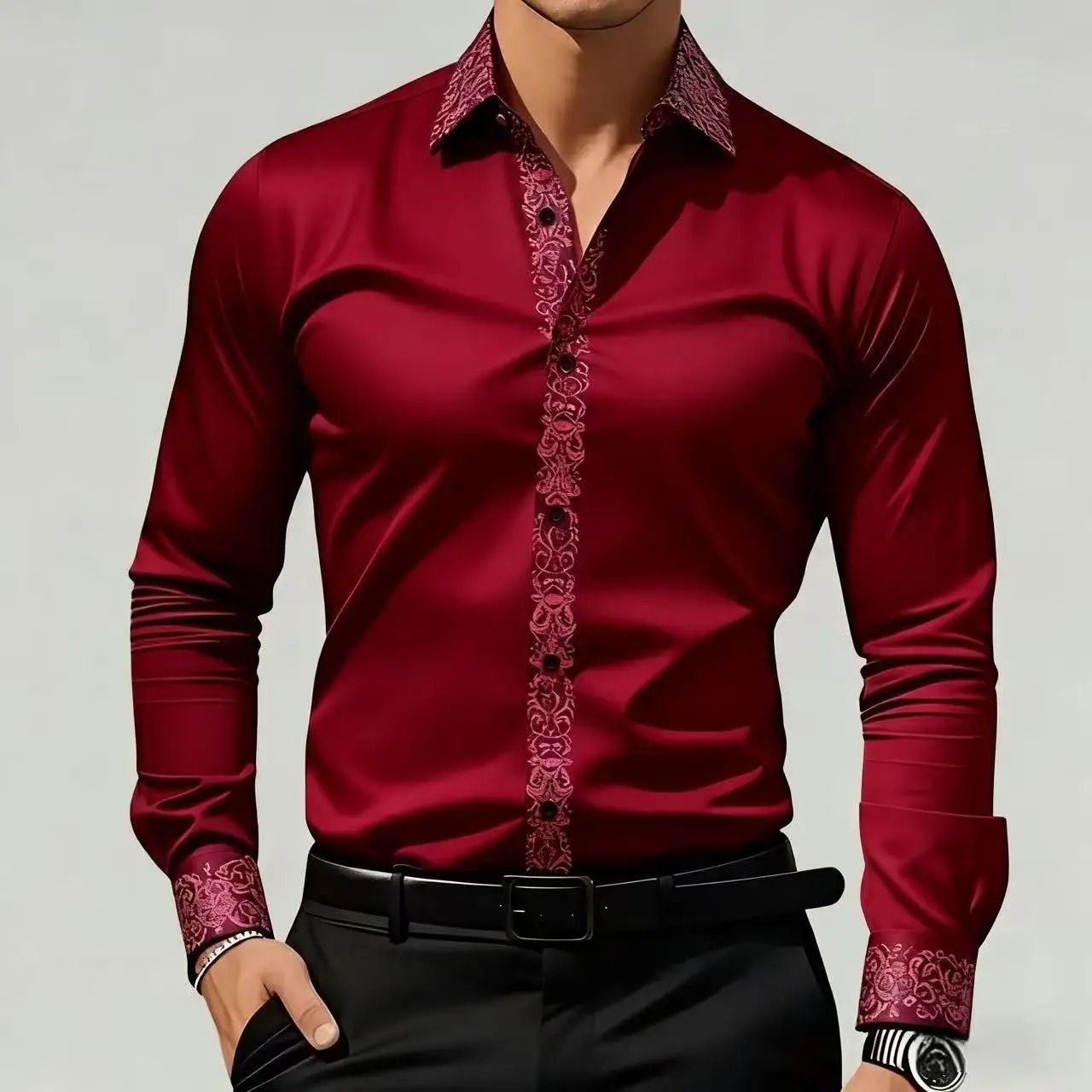 남성용 에스닉 스타일 프린트 셔츠, 긴팔 포멀 셔츠,  - Men'S Formal Ethnic Wear 리뷰 및 가격