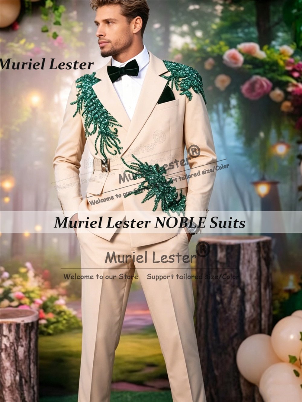 맞춤형 라인스톤 비즈 장식 웨딩 남성 정장, 독특한 디 - Unique Men'S Formal Wear 리뷰 및 가격
