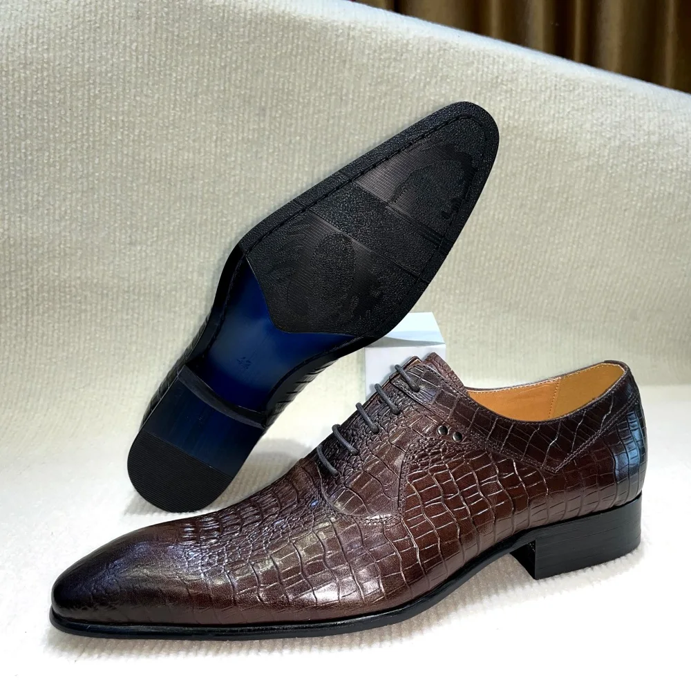 이탈리아 럭셔리 남성 지적 발가락 옥스포드 신발 블랙  - Formal Wear For Men In Wedding 리뷰 및 가격