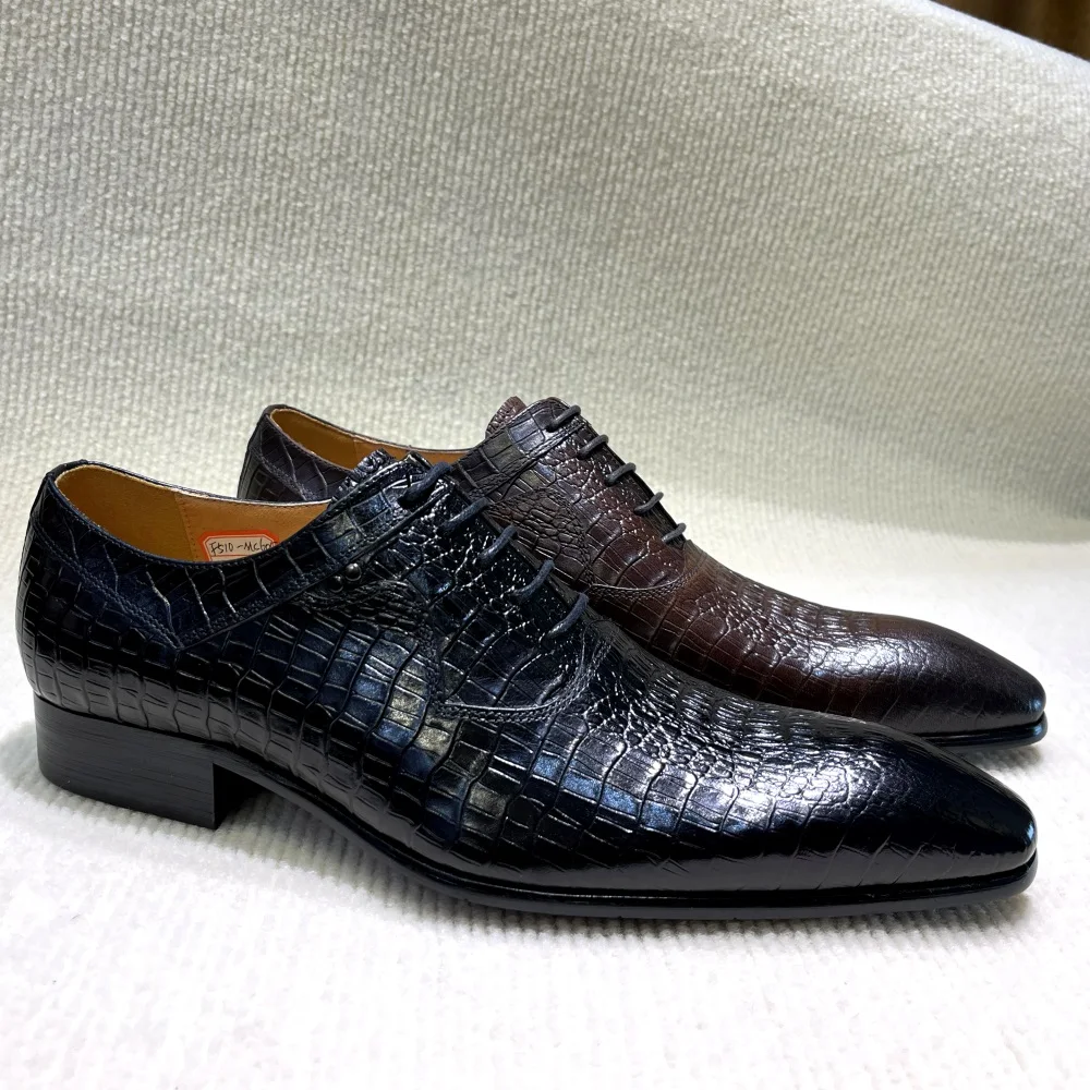 이탈리아 럭셔리 남성 지적 발가락 옥스포드 신발 블랙  - Formal Wear For Men In Wedding 리뷰 및 가격