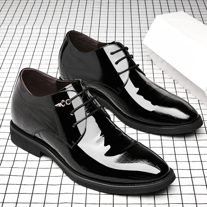 남성용 엘리베이터 슈즈, 특허 가죽, 정장 슈즈, 포인 - Young Men Formal Wear 리뷰 및 가격