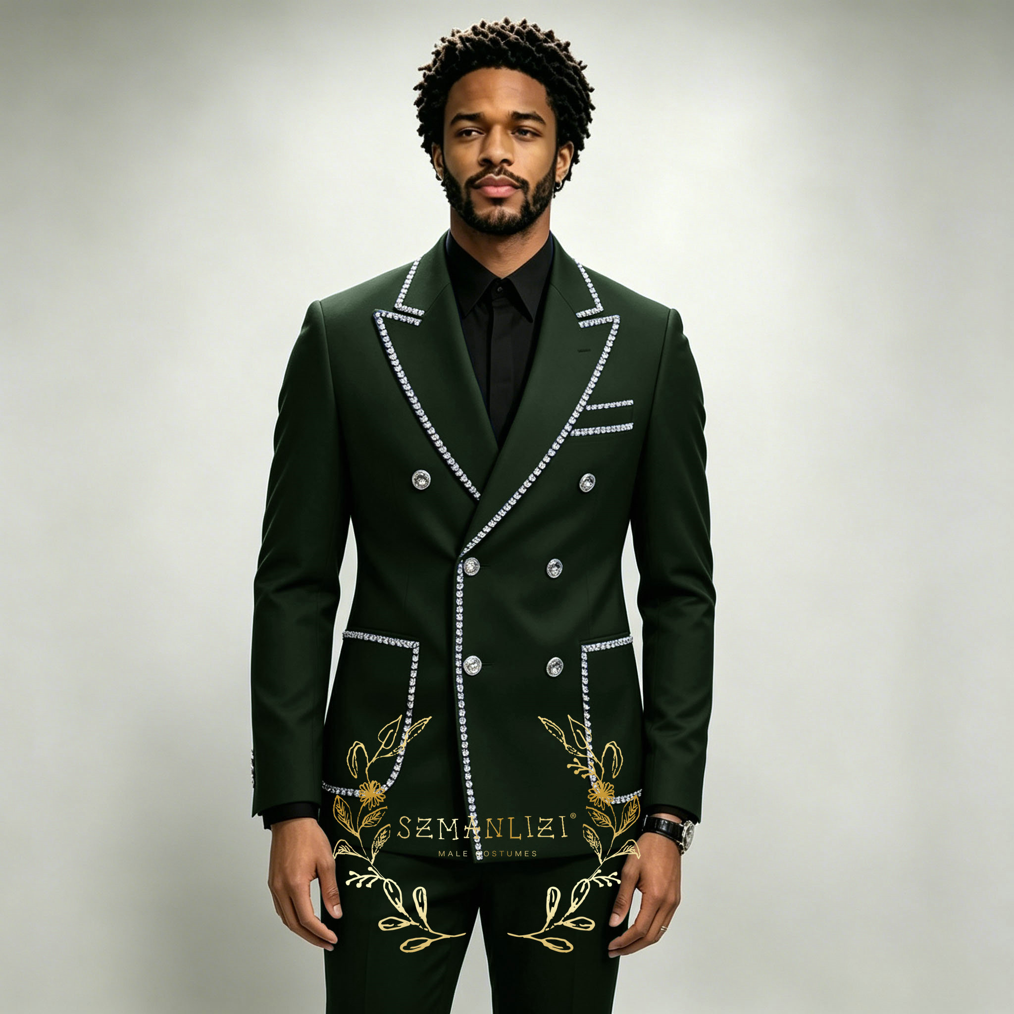 럭셔리 남성 정장 2피스 로얄 블루 크리스탈 피크드 라 - Formal Wear For Men In Wedding 리뷰 및 가격