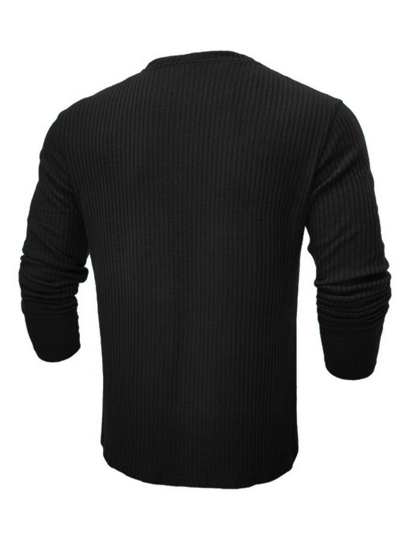 남성용 라운드넥 긴팔 니트 티셔츠, 단색 풀오버 스웨터 - Men Formal Wear Top 리뷰 및 가격