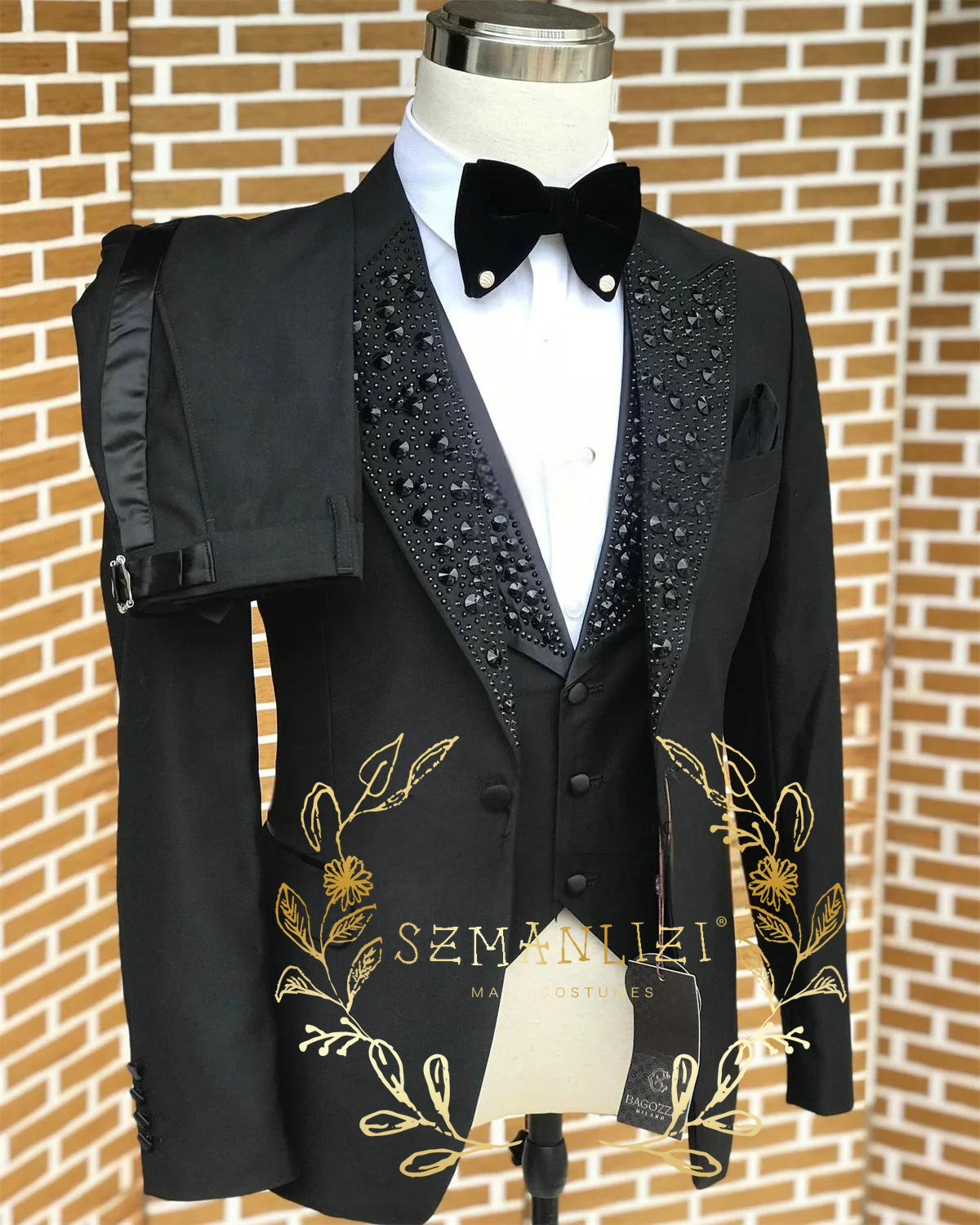 흑인 남성 정장 럭셔리 스톤 크리스탈 턱시도 맞춤형 신 - Formal Wear For Men In Wedding 리뷰 및 가격