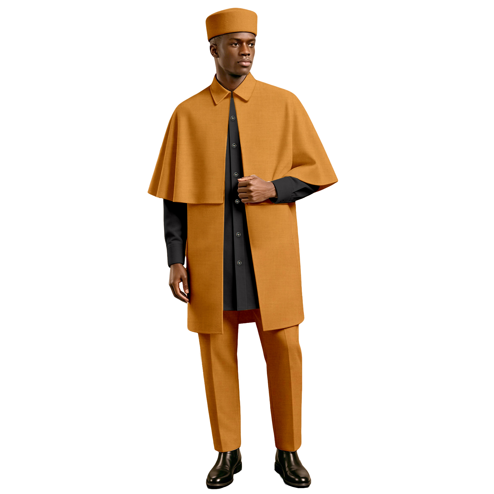 남성 아프리카 4피스 케이프 의상 (모자 포함), 칼라 - Men'S Formal Ethnic Wear 리뷰 및 가격