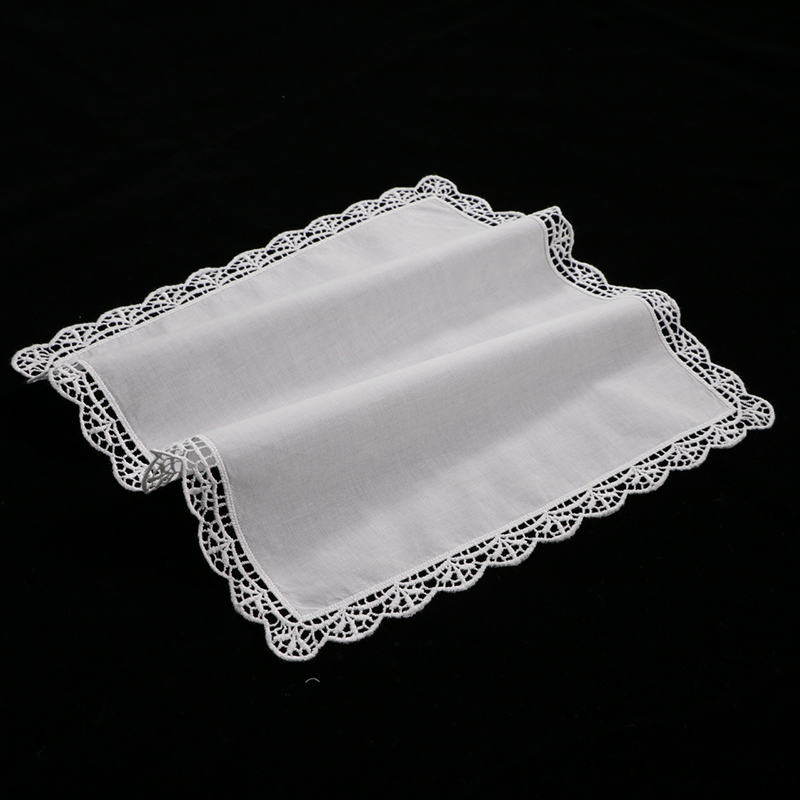 D003 화이트 100% 면 100개 레이스 손수건 자 - Monogrammed Handkerchief 리뷰 및 가격