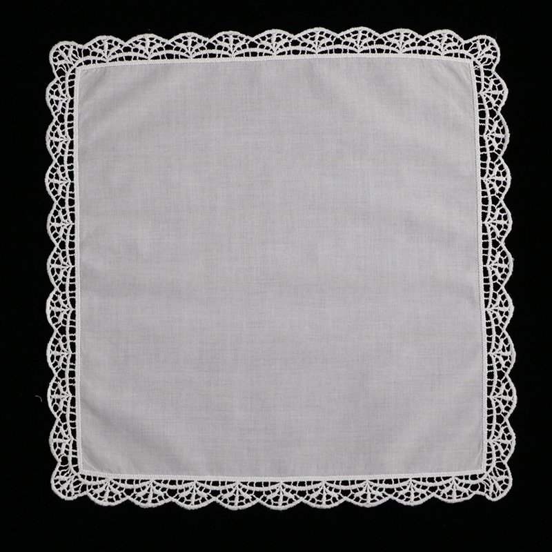 D003 화이트 100% 면 100개 레이스 손수건 자 - Monogrammed Handkerchief 리뷰 및 가격