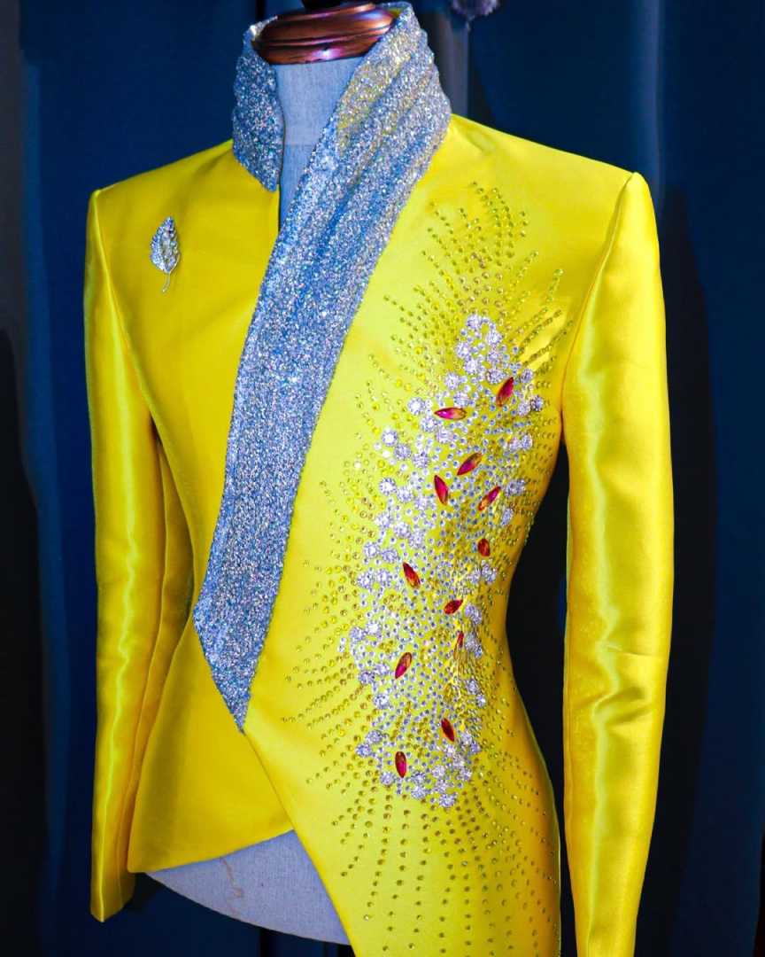 패션 노란색 웨딩 턱시도 독특한 2 조각 세트 재킷 바 - Unique Men'S Formal Wear 리뷰 및 가격
