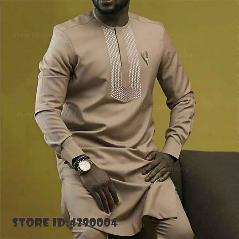 아프리카 전통 의상 남성 정장 긴팔 셔츠 바지 2종 세 - Men'S Formal Ethnic Wear 리뷰 및 가격