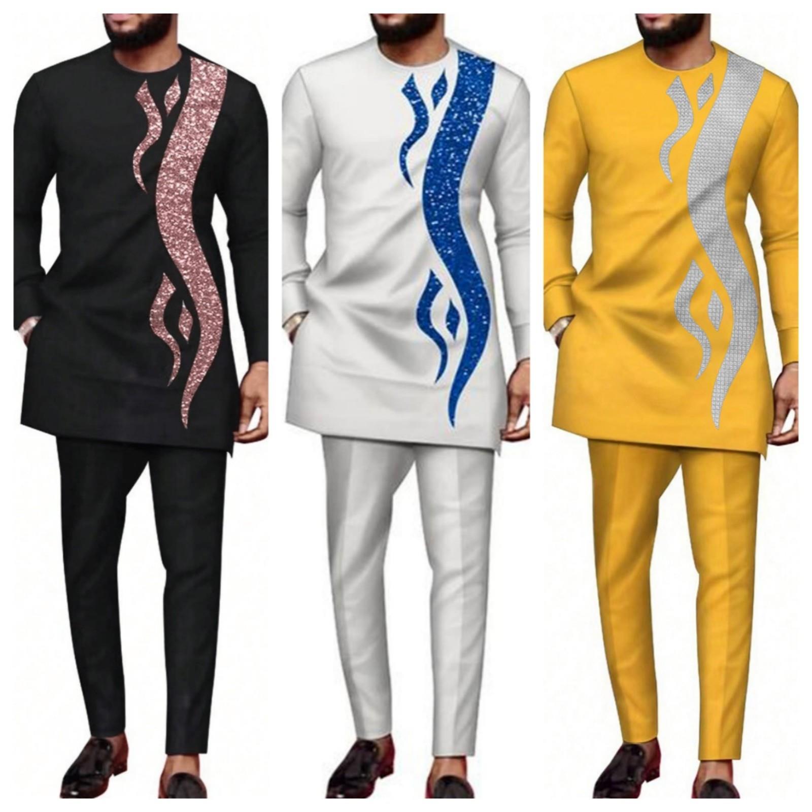 남성용 긴팔 자수 셔츠와 바지 정장, 남성용 전통 민족 - Men'S Formal Ethnic Wear 리뷰 및 가격