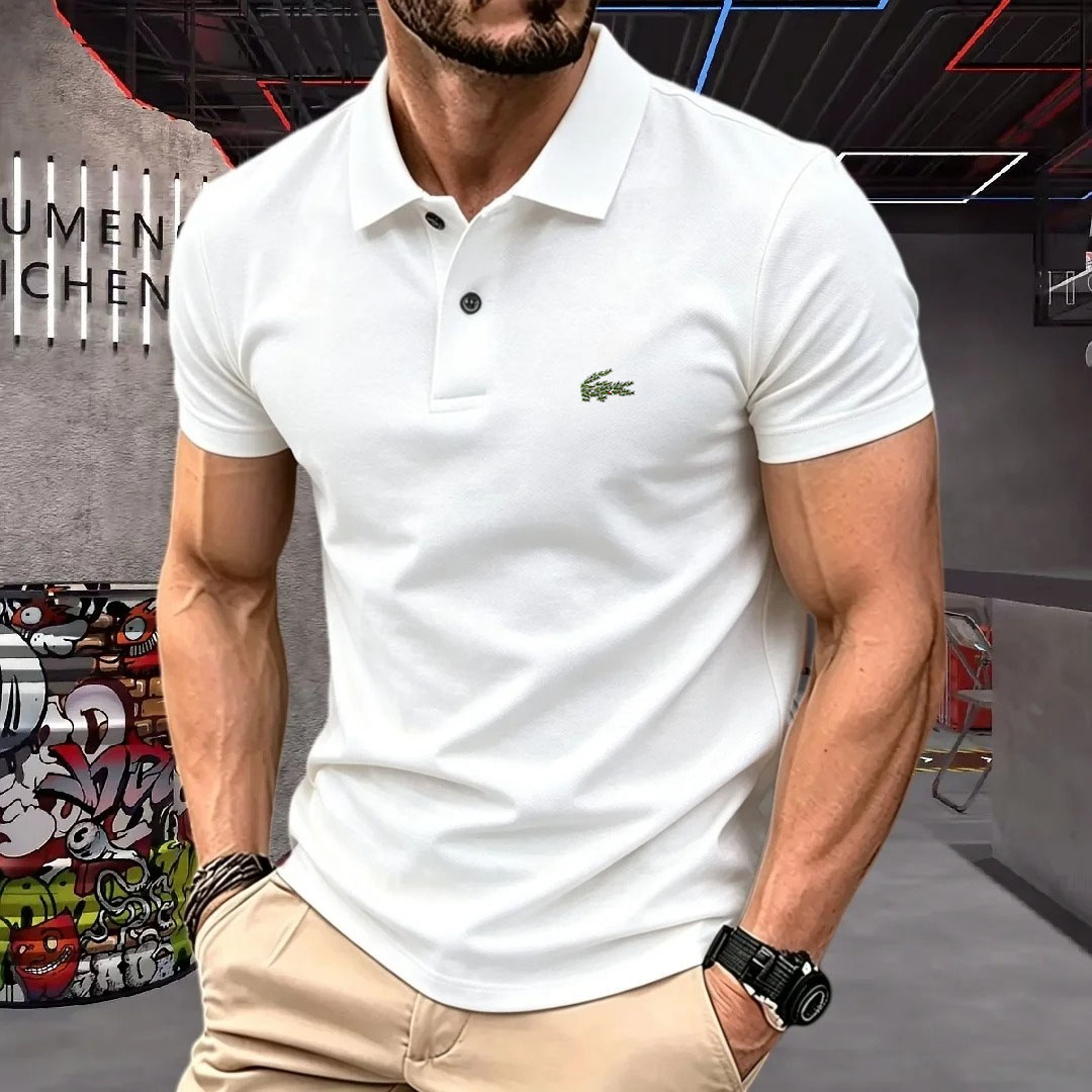 남성 반팔 폴로 셔츠 라펠 버튼 컬러 블록 패턴 프린팅 - Young Men Formal Wear 리뷰 및 가격