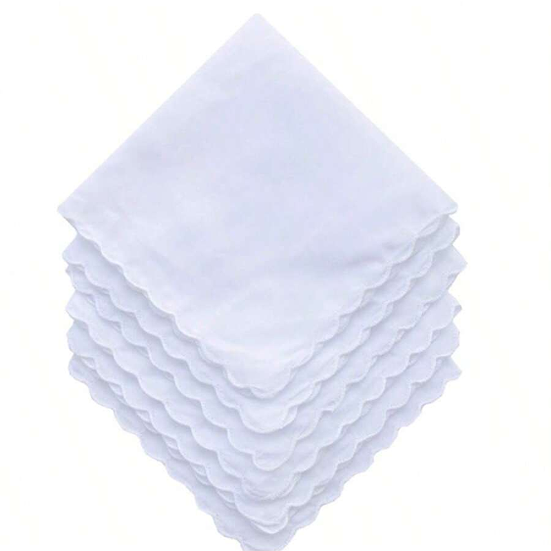 6개/면 손수건 부채 모양의 포켓 스퀘어 타월 흰색 3 - Monogrammed Handkerchief 리뷰 및 가격