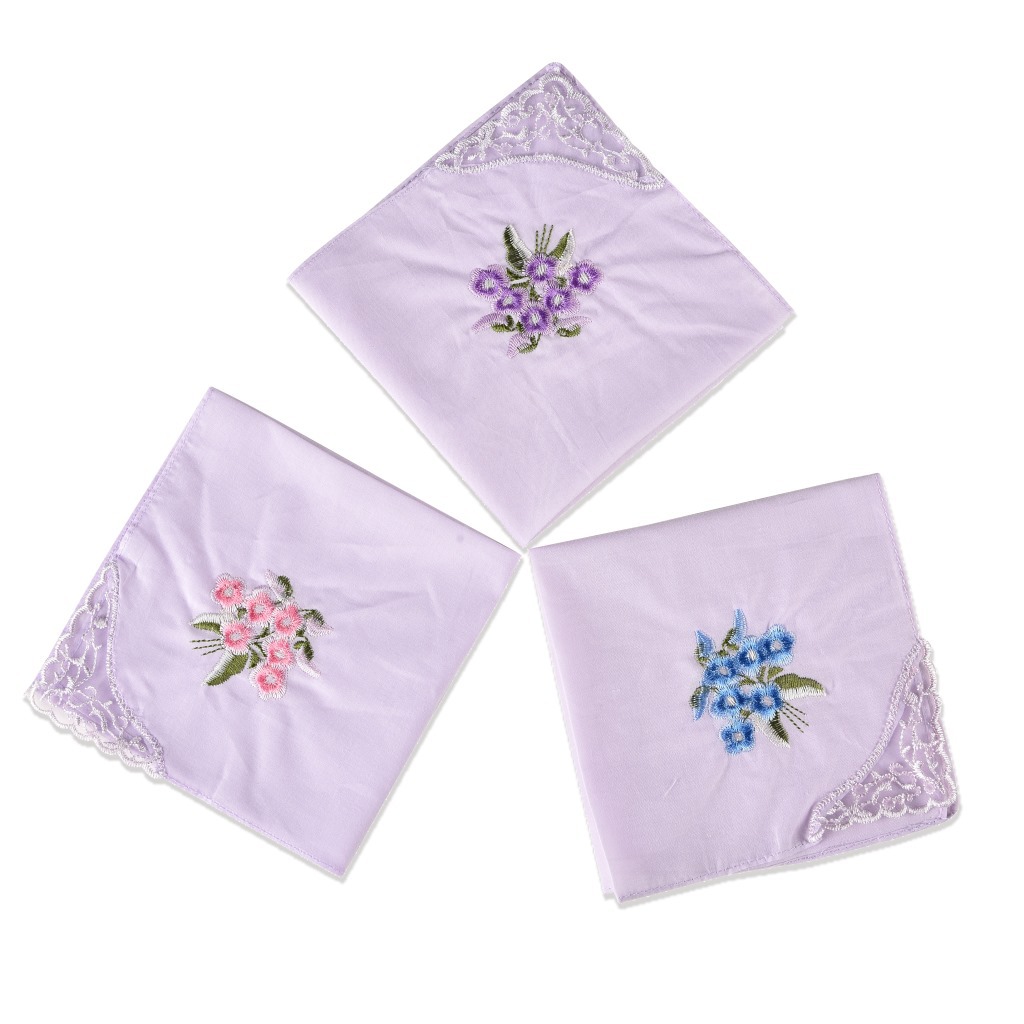 3PCS 럭셔리 코 튼 여성 Hankies 수 놓은 레 - Monogrammed Handkerchief 리뷰 및 가격