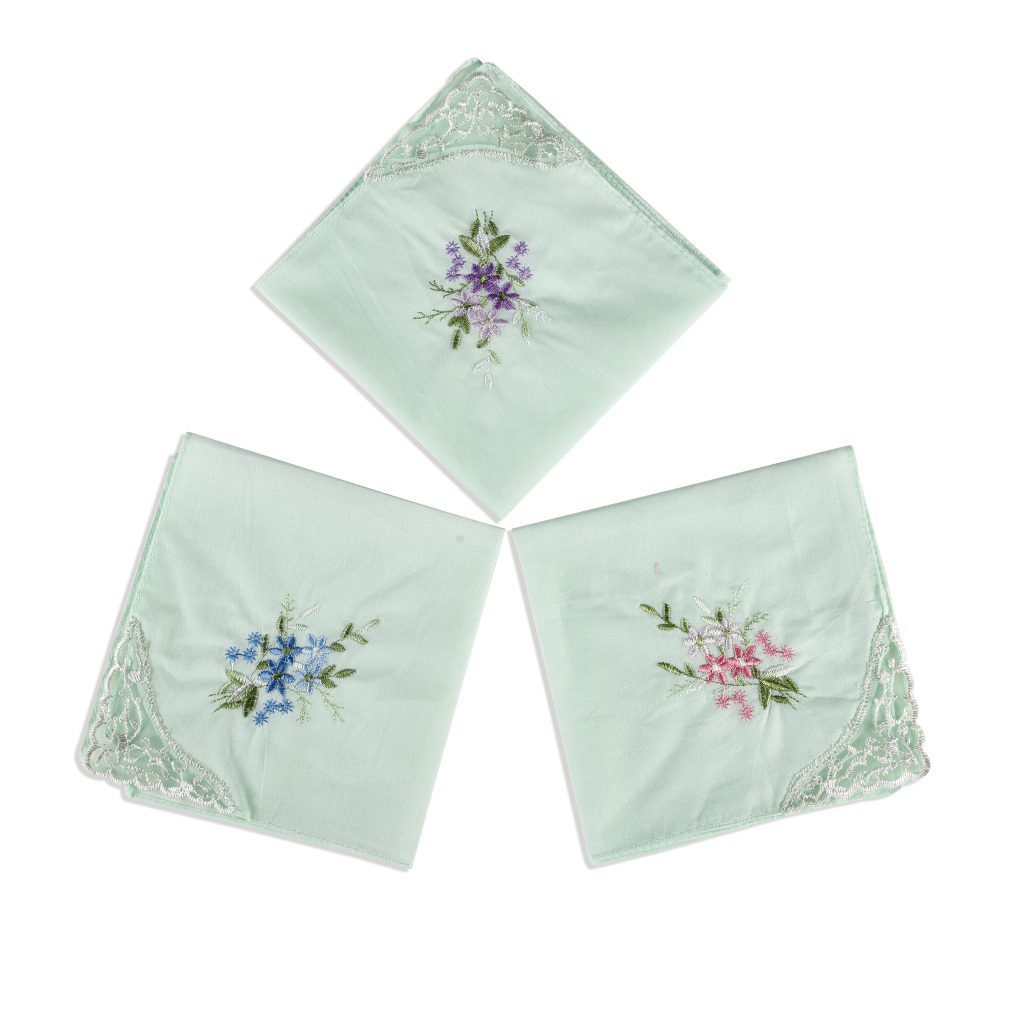 3PCS 럭셔리 코 튼 여성 Hankies 수 놓은 레 - Monogrammed Handkerchief 리뷰 및 가격