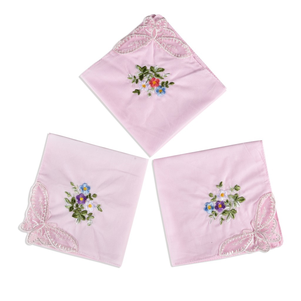 3PCS 럭셔리 코 튼 여성 Hankies 수 놓은 레 - Monogrammed Handkerchief 리뷰 및 가격