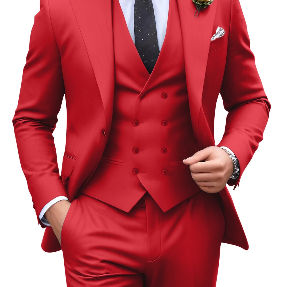 3피스 솔리드 컬러 남성 정장 웨딩 턱시도 신랑 의상  - Men Formal Party Wear Outfit 리뷰 및 가격