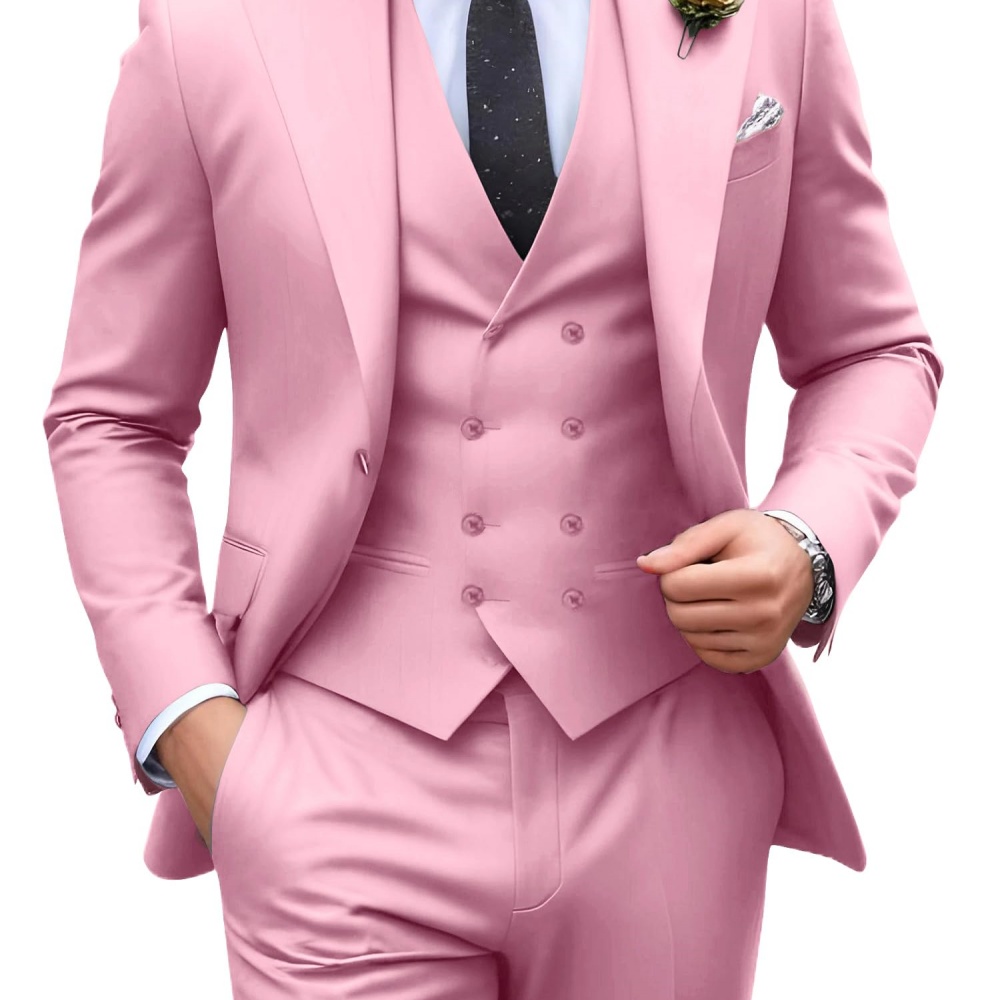 3피스 솔리드 컬러 남성 정장 웨딩 턱시도 신랑 의상  - Men Formal Party Wear Outfit 리뷰 및 가격