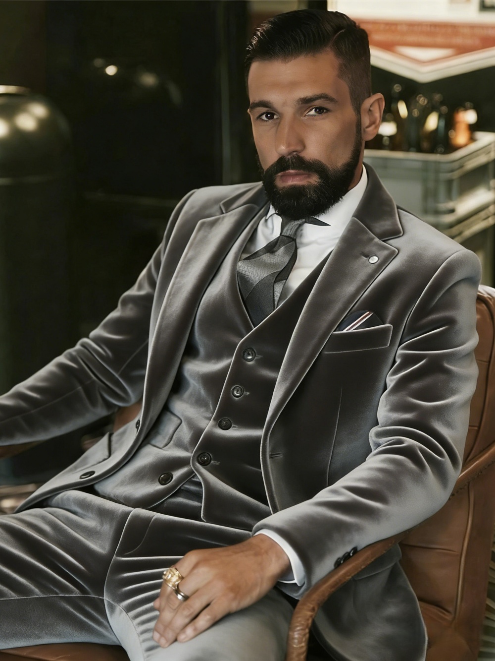 남성 벨벳 정장 3피스 댄스 파티복 노치드 라펠 남성  - Men Formal Party Wear Outfit 리뷰 및 가격